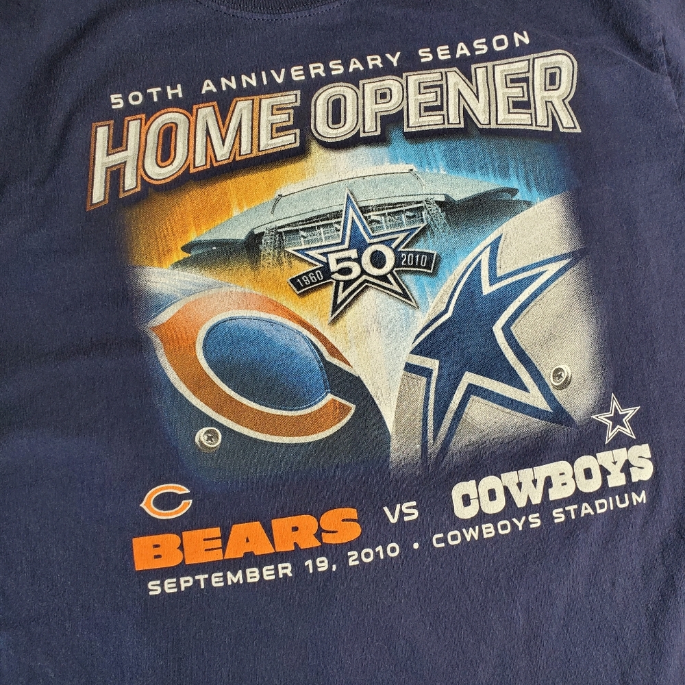 2010 Dallas Cowboys vs Chicago Bears Home Opener T Shirt sz L